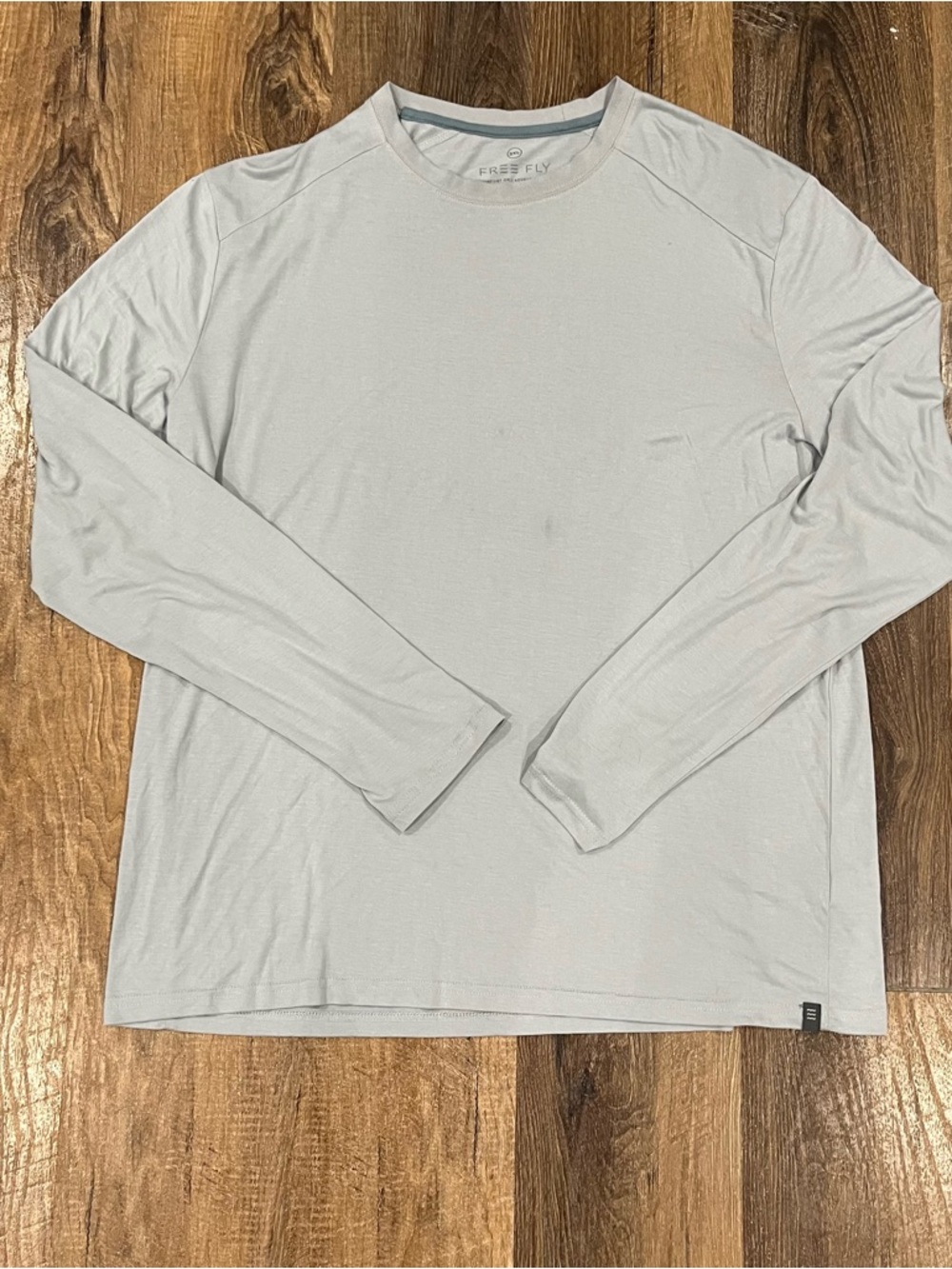FREE FLY Performance Bamboo Crew Neck T-Shirt Long Sleeve Blue Mens Sz 3XL